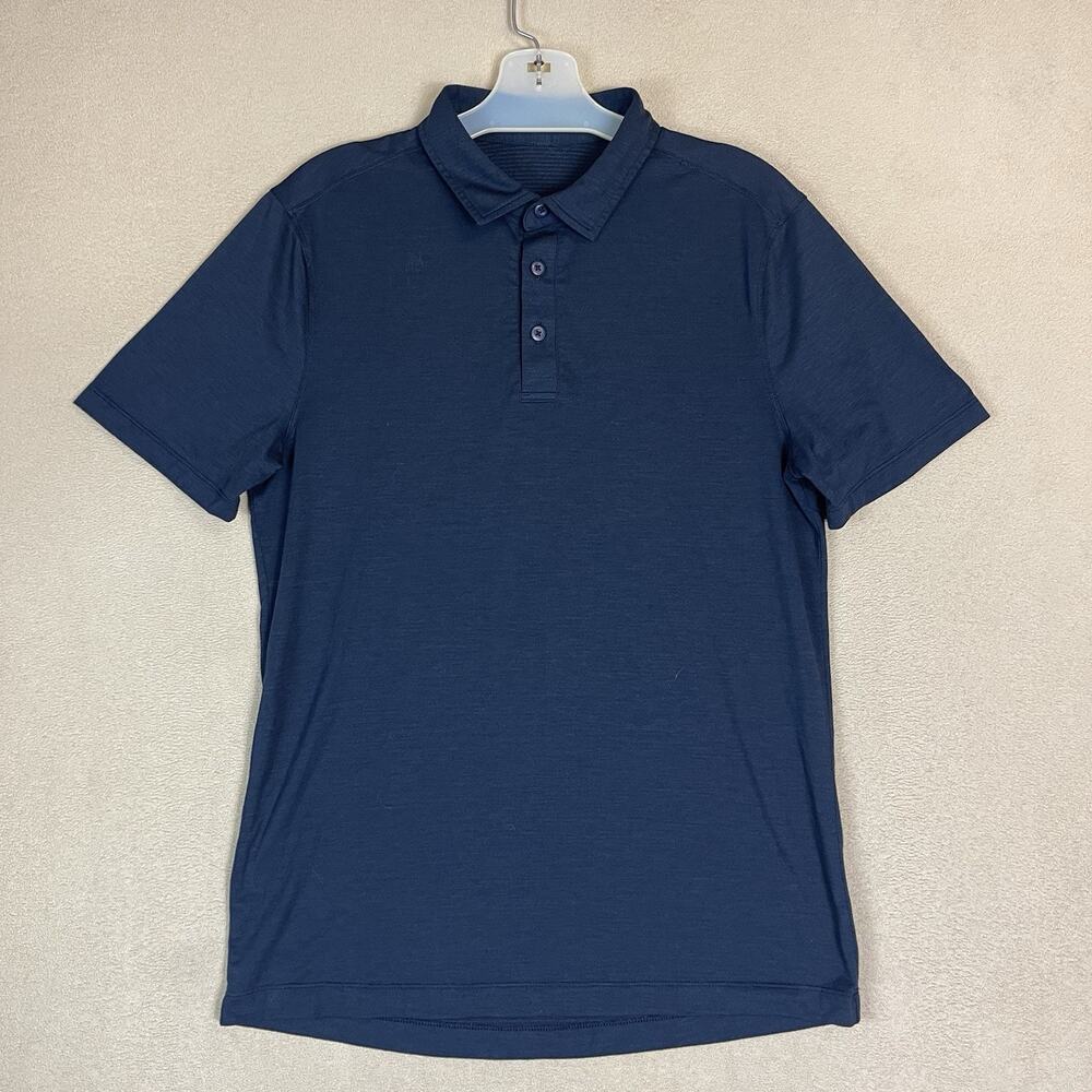 Lululemon Polo Shirt Mens S Black Performance Athletic Stretch Preppy Breathable